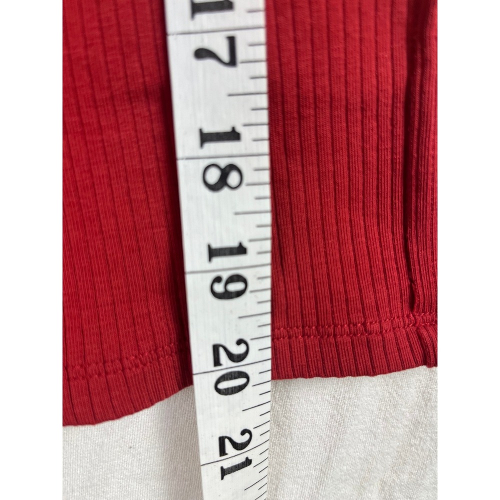 We The Free Free People Red Ribbed Tank Top Square Neck Sleeveless M - Picture 4 of 5